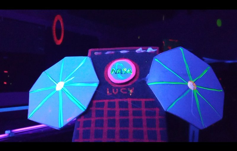 This is Lucy is on her mission to find information about Trojan asteroids.