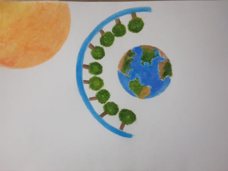 imagine that earth has a shield for protection ,the outer side is made up of water that has the coldness of the north ,and the inner side is made up of giant trees