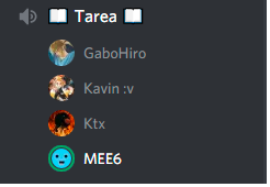 Nuestro equipo reunido en chat de voz. UwU