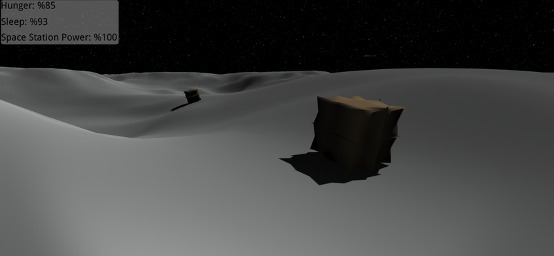 Space crates on the moon