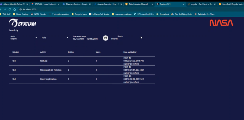 Sunday October 3, 2021 - 19:35:00 UTC Front-end implementation taking shape. Working on adding and more styling!