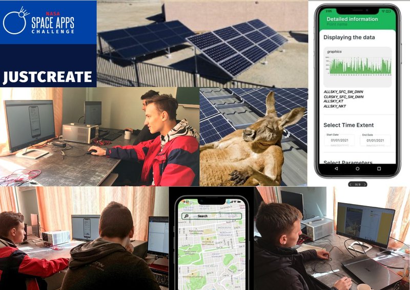 The JUSTCREATE group behind the design section of the new application. The idea of the application is to make data solar energy available to a typical landlord.